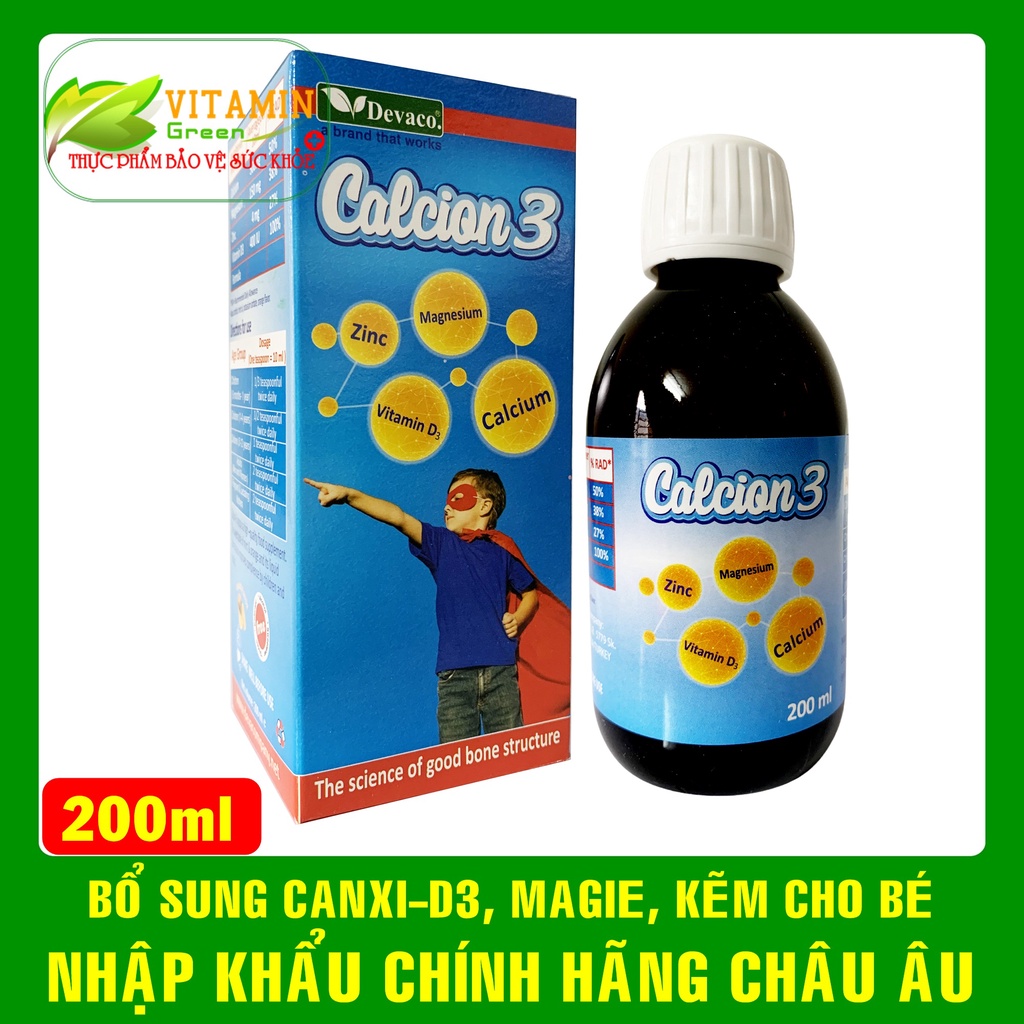 Bổ sung Canxi Vitamin D3 và khoáng chất cho bé CALCION 3 giúp bé phát triển chiều cao | Nhập khẩu chính hãng Châu Âu