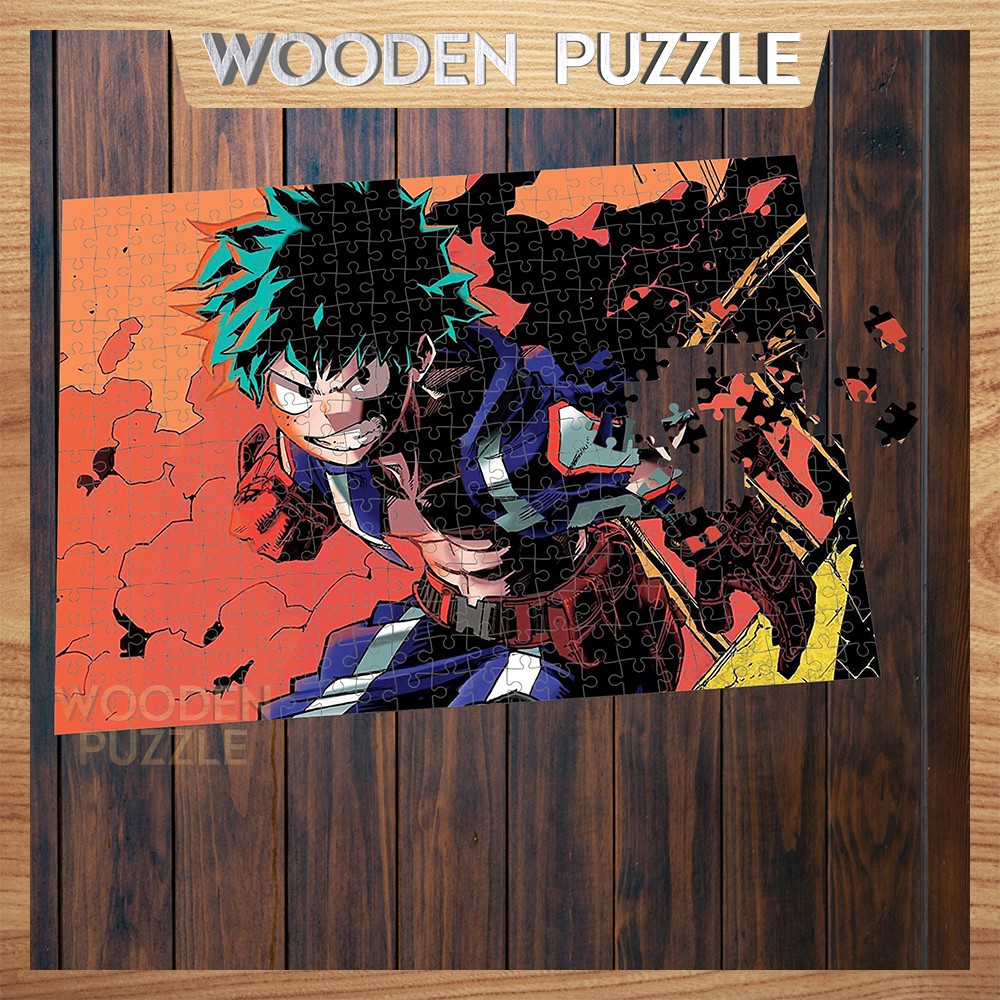 Tranh xếp hình gỗ boku my hero academia 300 - 500 mảnh ghép cho nhiều lứa tuổi, tranh ghép hình WP107