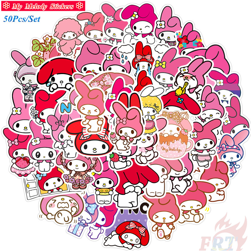❉ My Melody - Series 02 Sanrio Character Stickers ❉ 50Pcs/Set Anime DIY Fashion Mixed Doodle Decals Stickers