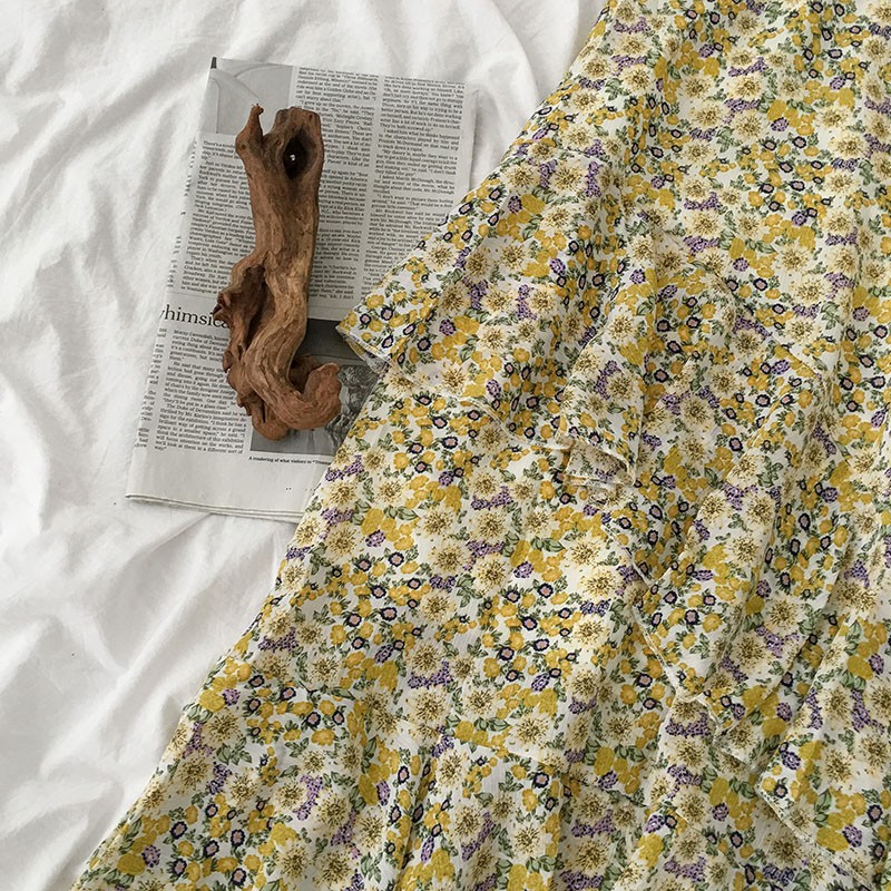 (Sẵn Hồng) Chân váy hoa nhí xếp chéo 2 tầng eo chun co giãn (video tự quay) | BigBuy360 - bigbuy360.vn