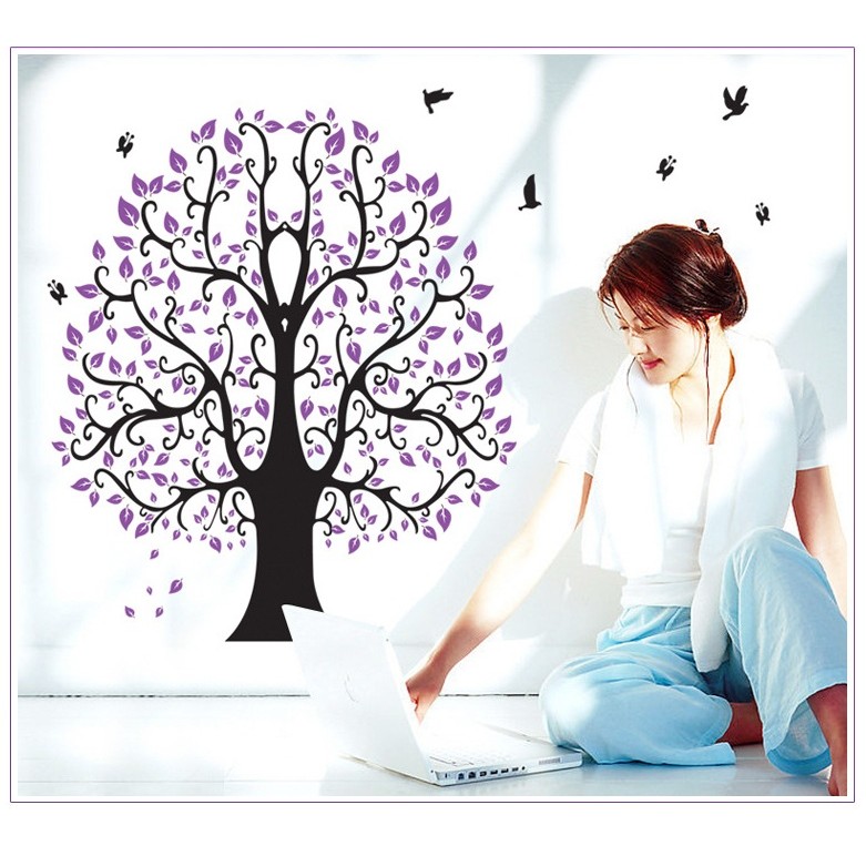 Decal dán tường Cây tím - DCX032