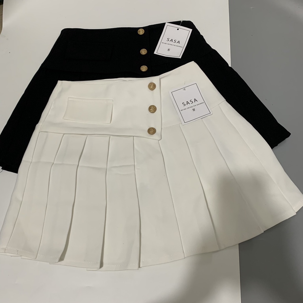 Chân váy Tennis thiết kế lưng cao kèm nắp túi đính khuy trẻ trung phong cách Hàn Quốc - Mã CV514-PANOSI