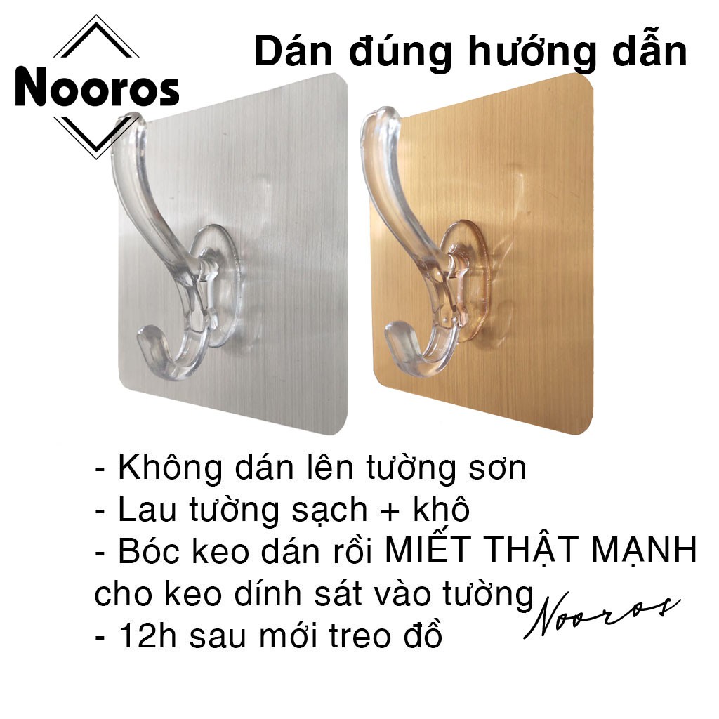 Móc treo quần áo dán tường không khoan Nooros, móc gắn tường chịu lực 3kg treo đa năng loại lẻ - MVB