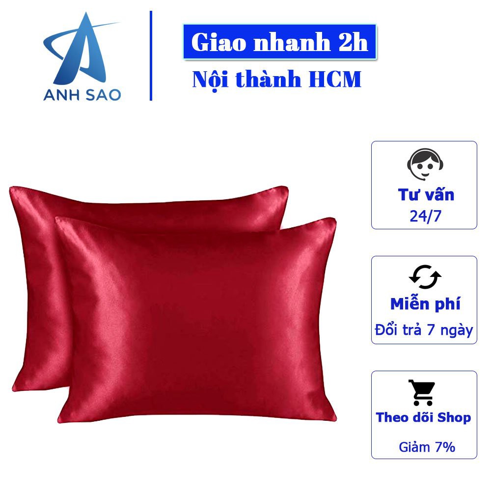 Vỏ áo gối nằm 50x70cm/vỏ gối ôm 35x100cm lụa cao cấp Ánh Sao ( giao màu ngẫu nhiên)