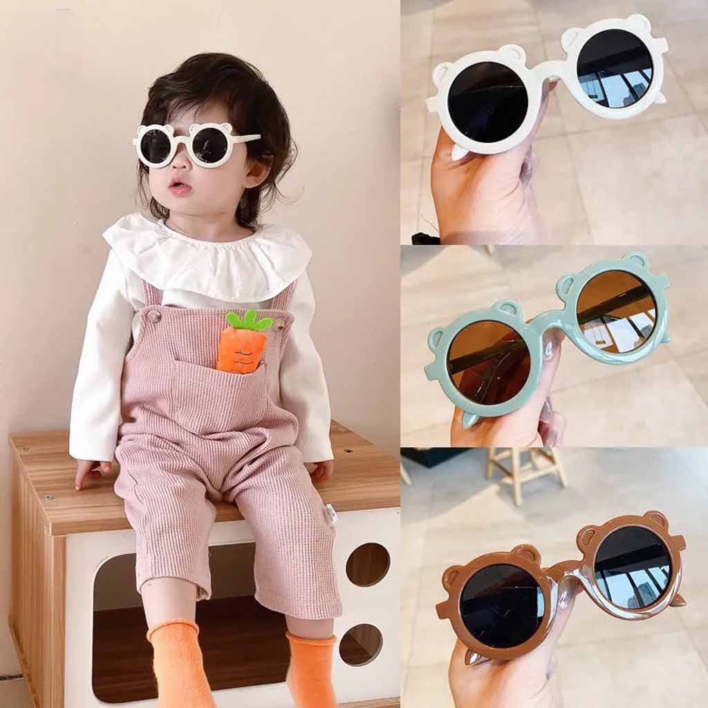 KÍNH MÁT GỌNG HÌNH GẤU CHỐNG TIA YV PHONG CÁCH HÀN QUỐC CHO BÉ SIÊU CUTE. VIDEO THẬT. BIBO BABY SHOP