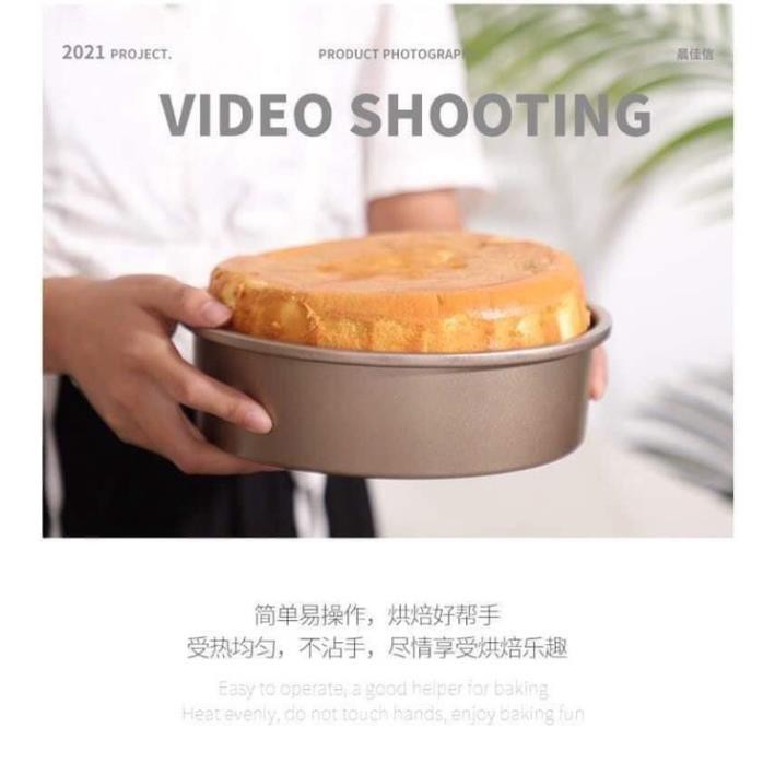 Khuân làm bánh nướng bánh set 5 khuân nướng bánh chất liệu thép carbon cao cấp chịu nhiệt chống dính nhiều kích thước .
