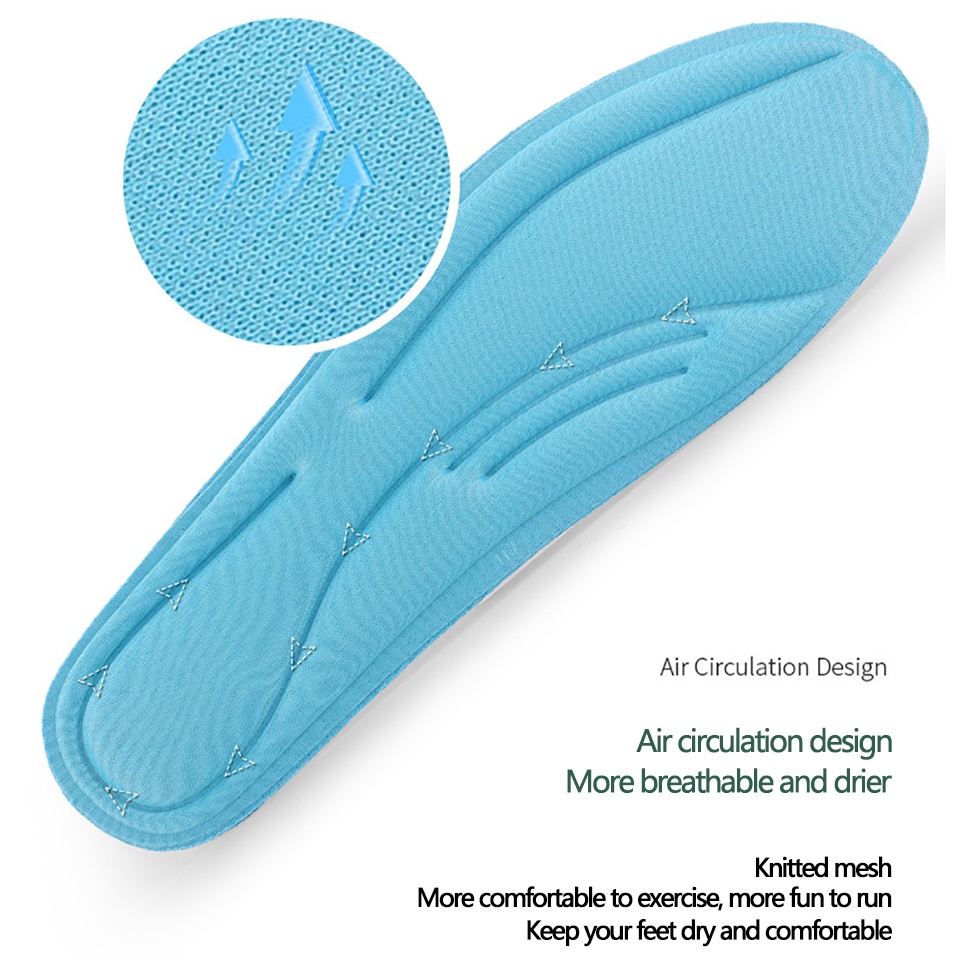 5 Cặp Miếng Lót Giày Thể Thao Bằng Xốp Mềm Thấm Hút Mồ Hôi Dùng Một Lần