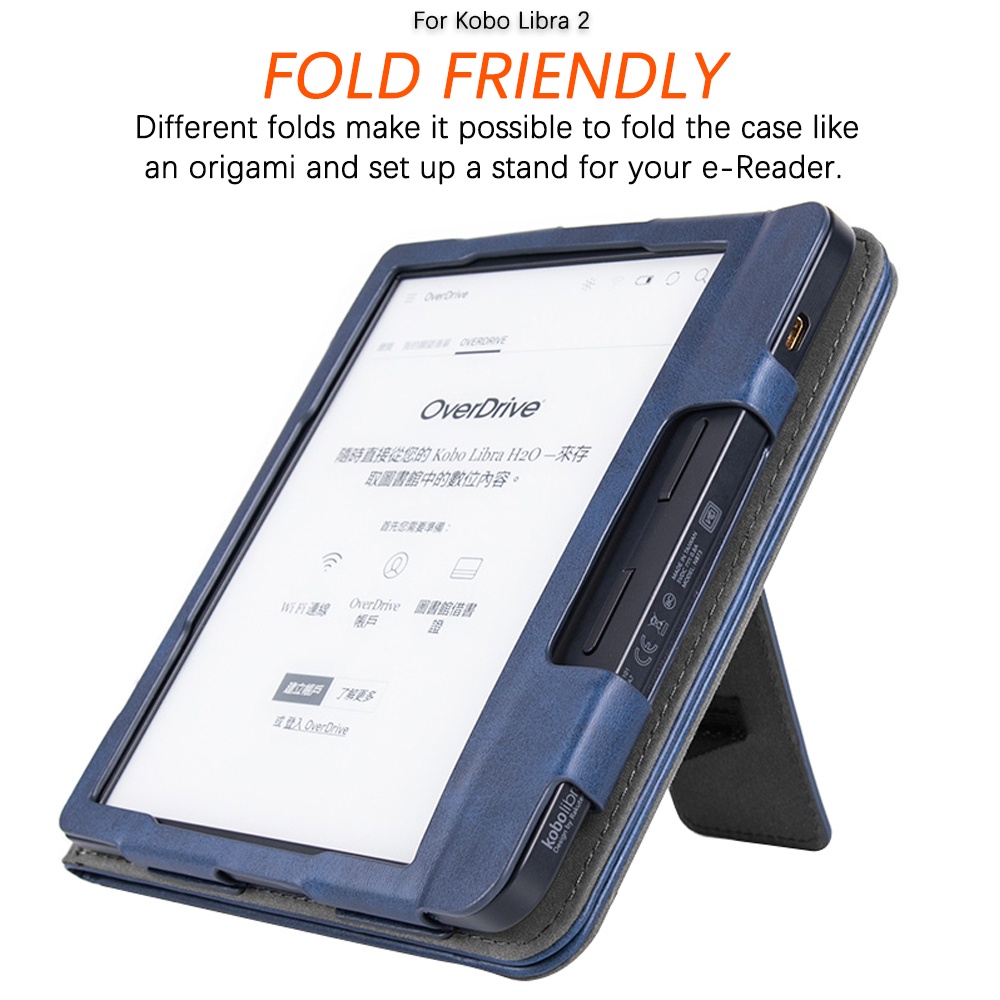 Ninki Bao Da PU Có Khóa Nam Châm Và Ngăn Đựng Thẻ Cho Kobo Libra 2 eReader 7",Premium Quality PU Leather Cover with Magnet Closure, Stand, Card Slot for Kobo Libra 2 2021