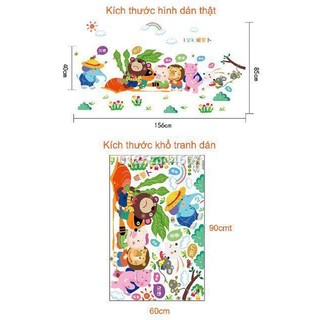 decal dán tường thú nhổ củ cải