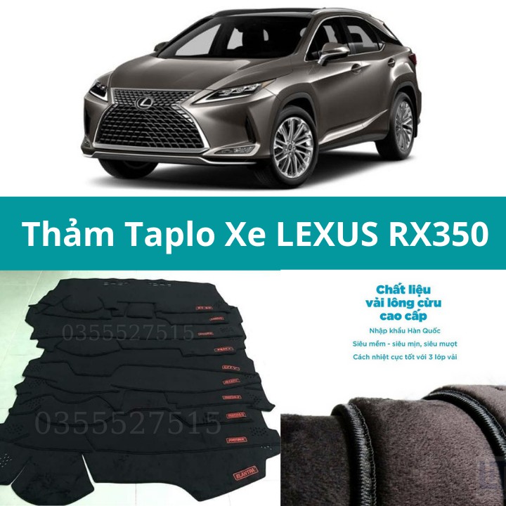 Thảm Taplo Cho Xe LEXUS Rx350 - Chất Liệu Nhung Lông Cừu Cao Cấp