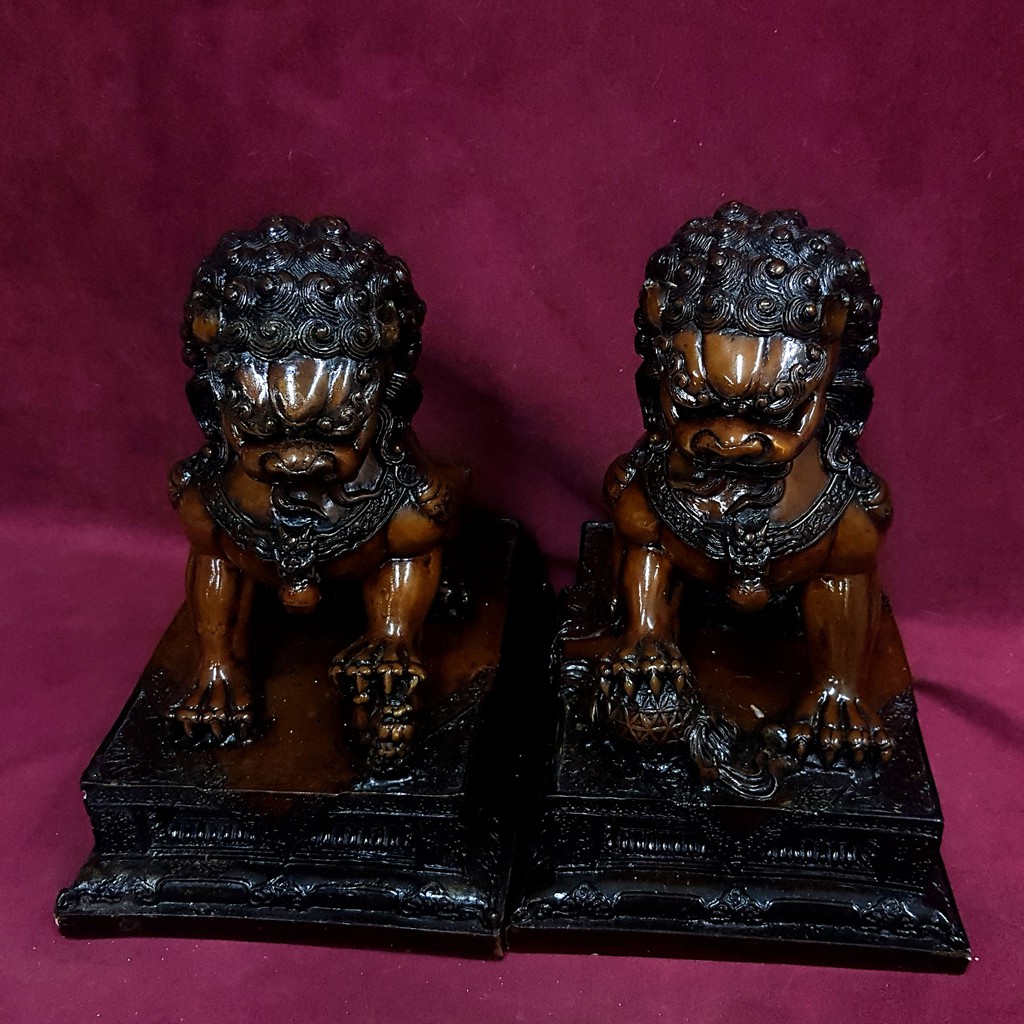 Tượng đôi nghê - Trang trí nhà cửa - Xưởng E3D - NGHE 016 NAU