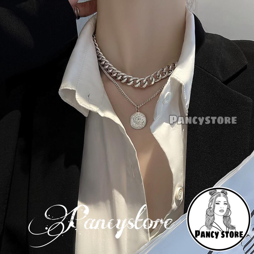 dây chuyền vòng cổ dây xích 2 lớp