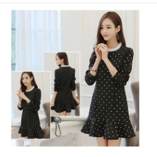 Đầm Công Sở Chấm Bi Đuôi Cá