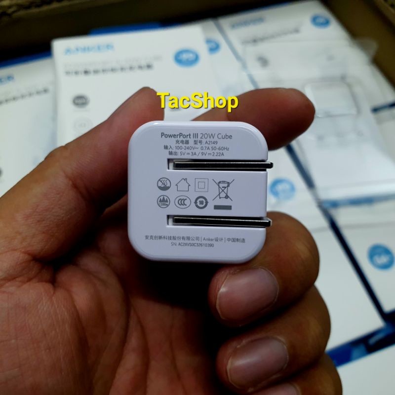 Cốc sạc nhanh PD Type-C 20W Anker Powerport III A2149 Chính Hãng - BH 12 Tháng