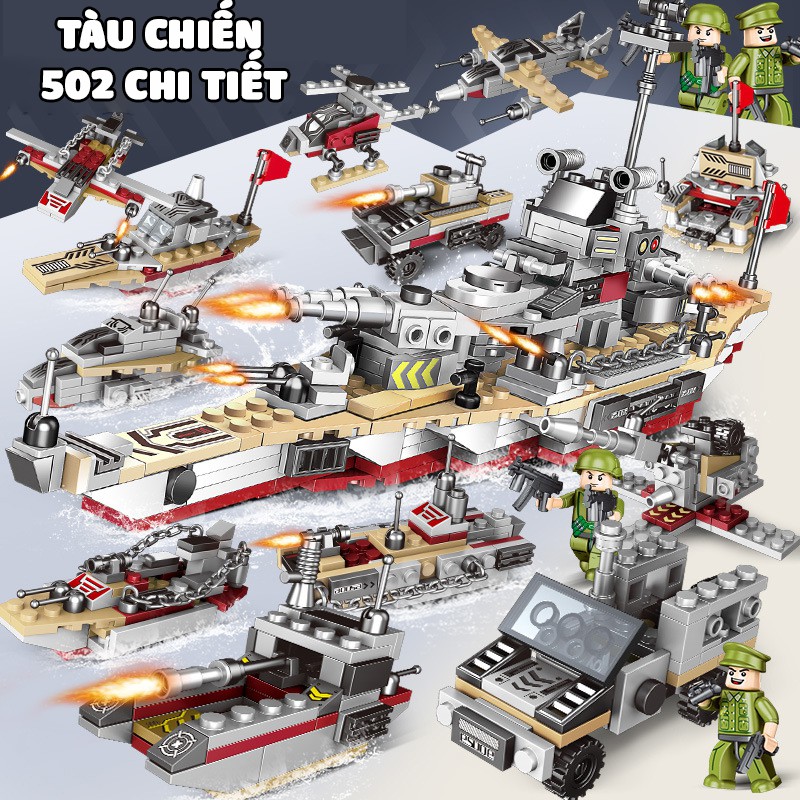 [1000 CHI TIẾT] ĐỒ CHƠI LEGO TÀU CHIẾN HẠM TUẦN DƯƠNG GỒM LEGO ROBOT, LEGO CẢNH SÁT HẢI QUÂN