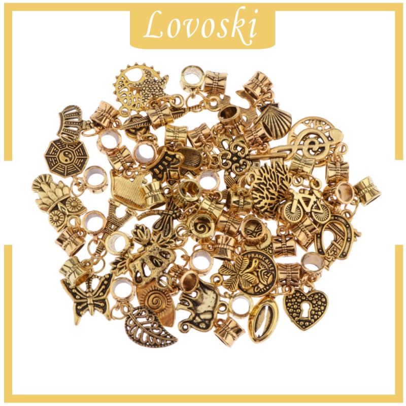 [Lovoski] Set 40 Hạt Cườm Xỏ Lỗ Dùng Để Làm Trang Sức DIY