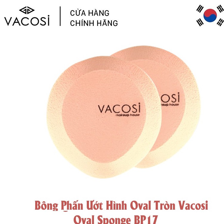 Bông Phấn Ướt Hình Oval Tròn Vacosi Oval Sponge BP17