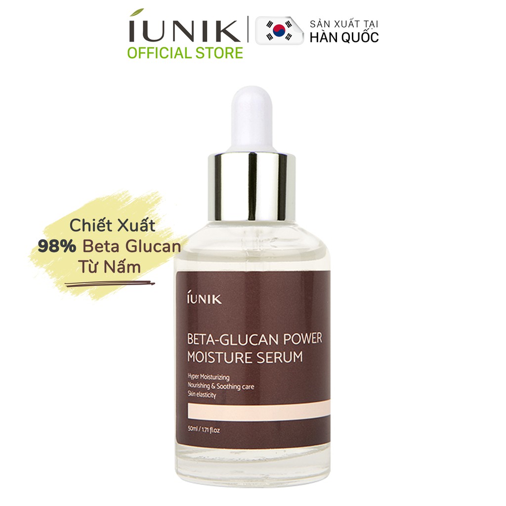 [Nhập mã LTNP50 giảm 10%]Tinh chất dưỡng ẩm dành cho da khô và nhạy cảm IUNIK Beta Glucan Power Moisture Serum 50ml