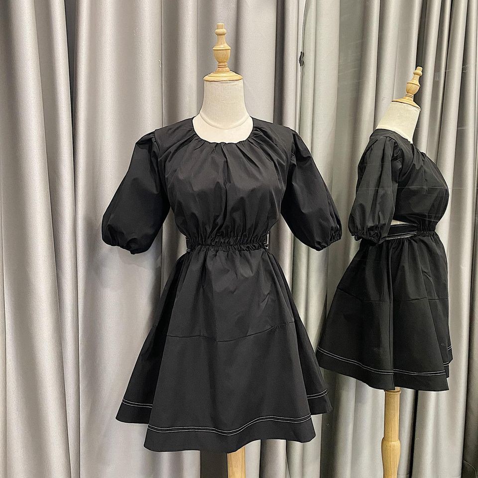 ĐẦM ĐEN CUT OUT CỘT NƠ LƯNG XINH XẮN - ANNA DRESS