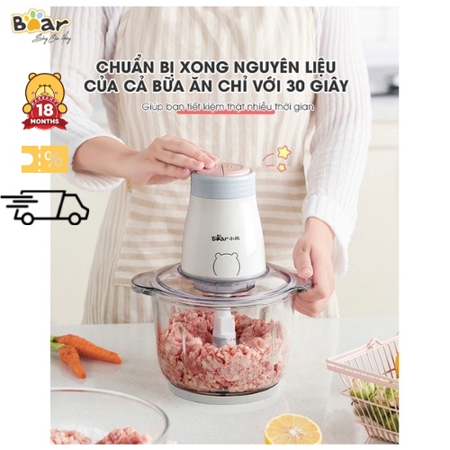 Máy xay thịt đa năng Bear QSJ-B02Q1 dung tích 2L chính hãng bản nội địa