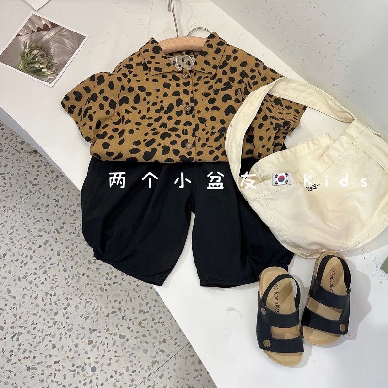 Bộ Áo Sơ Mi Tay Ngắn Phối Quần Lửng Thoáng Khí Thời Trang Mùa Hè Cho Bé Trai