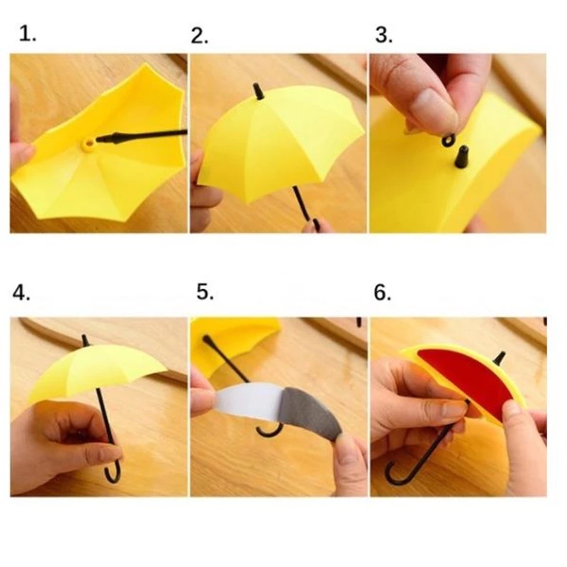 Set 3 móc treo đồ gắn tường thiết kế hình cây dù xinh xắn tiện lợi