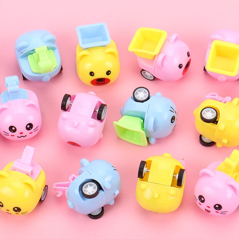 Xe Ô Tô Hình Thú Mini Chạy Cót Lật Đật Mini Dễ Thương Dành Cho Bé