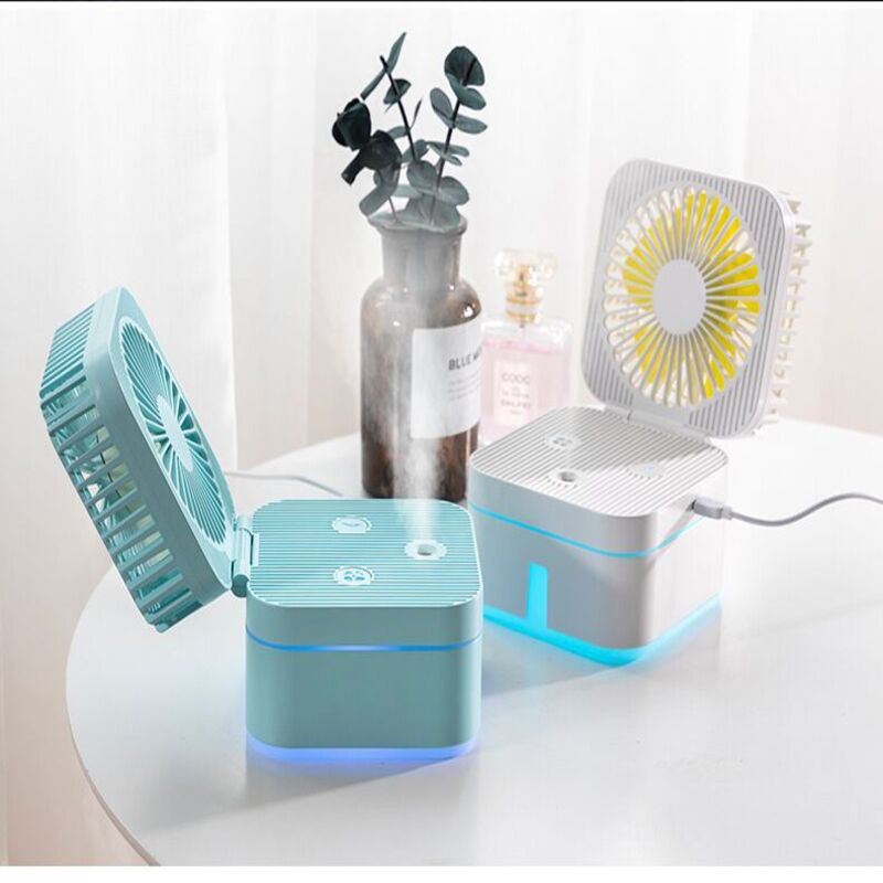 ⚡⚡ SỈ = LẺ ⚡⚡ Quạt mini phun sương  để bàn, Quạt  magic cube 3 chế độ mát, kiêm đèn ngủ, gấp gọn, siêu cute