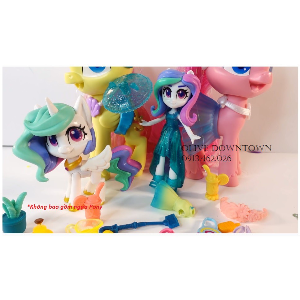 CELESTIA 🌸 Búp bê Pony 10cm kèm 2 set Trang phục & Phụ kiện - MY LITTLE PONY Fashion Squad