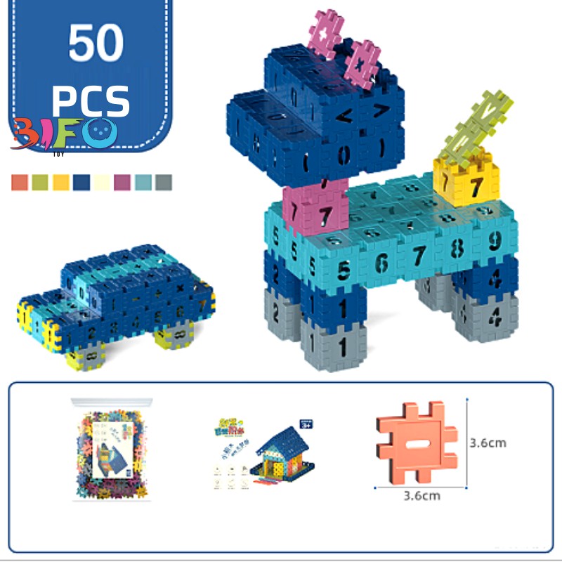 Bộ 50 khối nhựa xây dựng Building block siêu thú vị cho bé