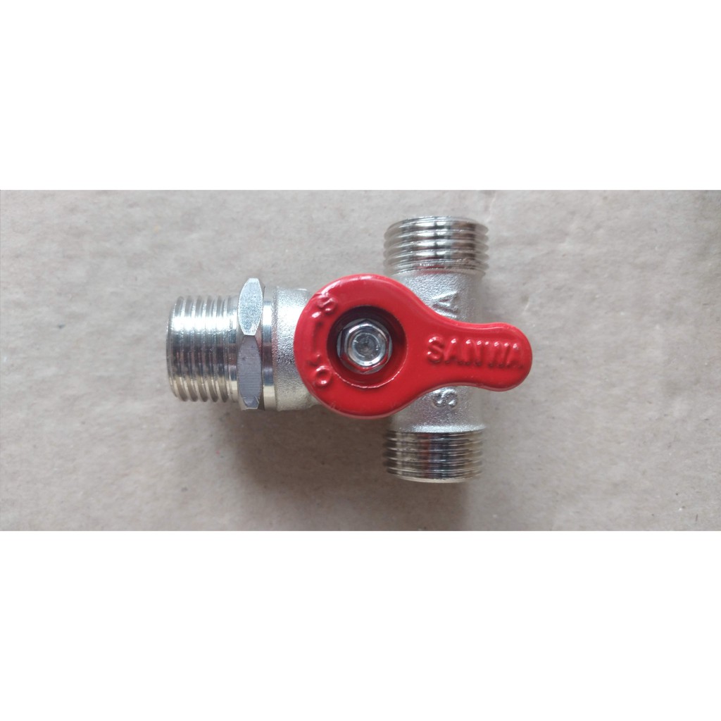 Van chia nước 3 ngã Sanwa 1/2" BV15 MMM Thái Lan tay đỏ , có xuất hóa đơn VAT