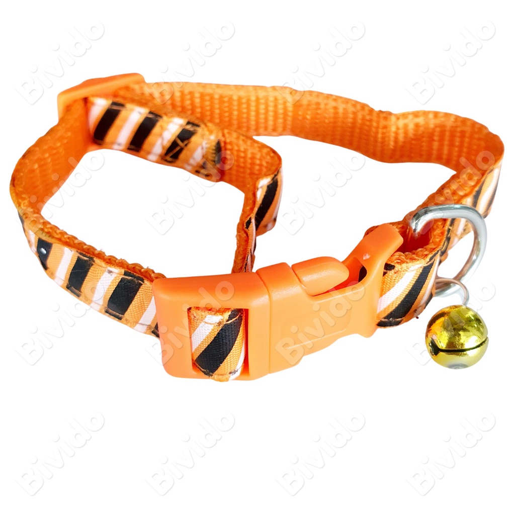 Vòng cổ chó mèo thú cưng sọc chéo bản rộng 1.5cm 5kg - 10kg - Bivido