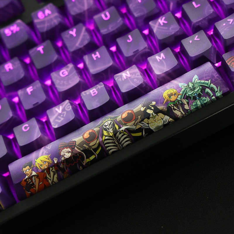 Overlord Keycaps Cherry Profile truyền ánh sáng Anime PBT Dye Sub Bàn phím cơ học Keycap