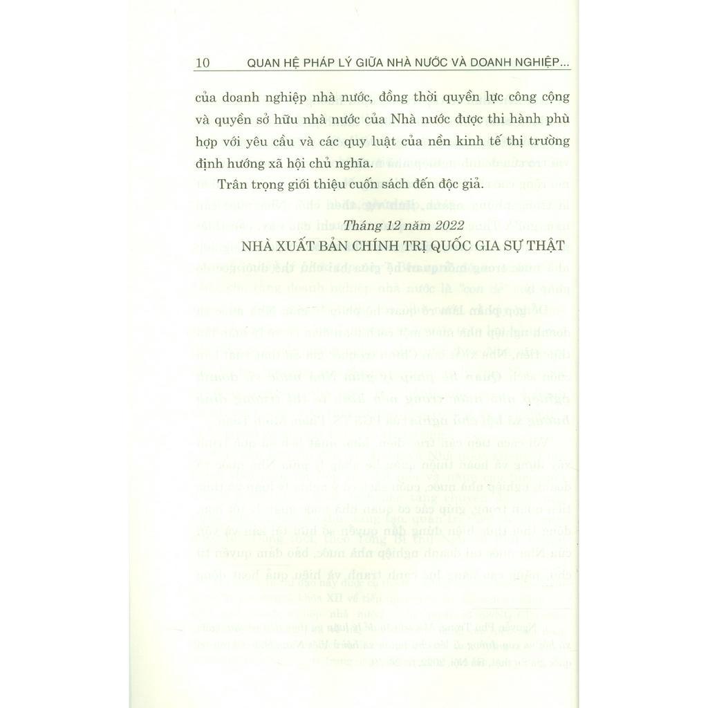 Sách - Quan Hệ Pháp Lý Giữa Nhà Nước Và Doanh Nghiệp Nhà Nước Trong Nền Kinh Tế Thị Trường Định Hướng Xã Hội Chủ Nghĩa