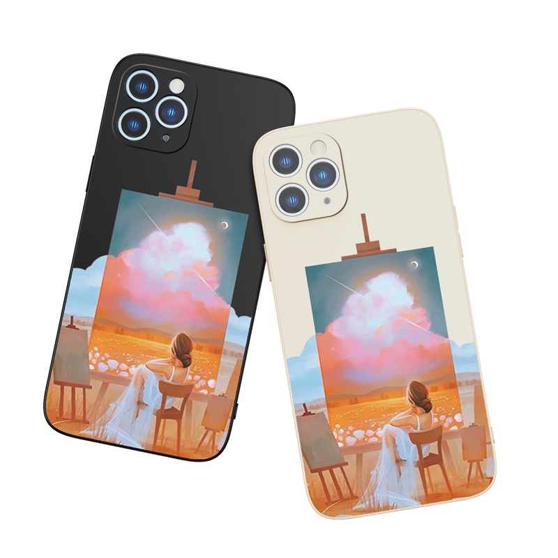 Ốp lưng iphone Ốp điện thoại Suntaiho silicon mềm họa tiết phong cảnh núi thích hợp cho iPhone 13 12 11 Mini Pro X XR XS Max 7 8 Plus