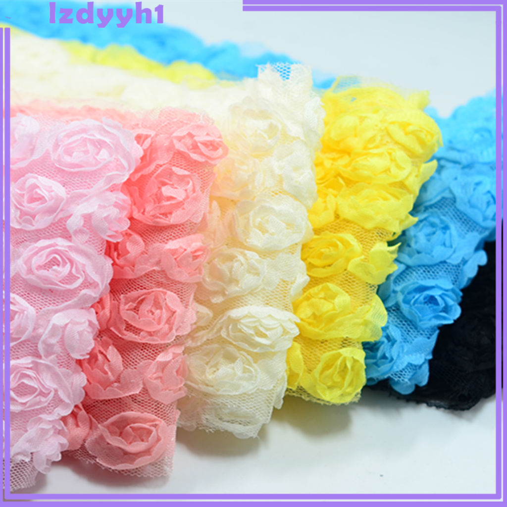 Dây Hoa Hồng Vải Chiffon 6 Hàng Dài 3 Yard Dùng Trang Trí