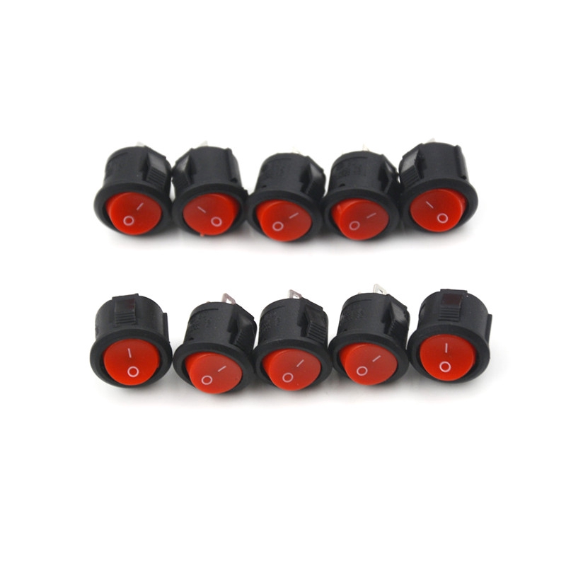 Bộ 10 nút công tắc tròn 2 đầu bật-tắt 16mm 3a / 250v