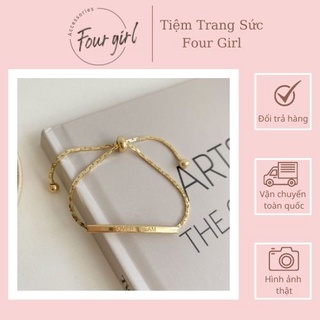 Vòng tay nữ, lắc tay gold bar Four Girl