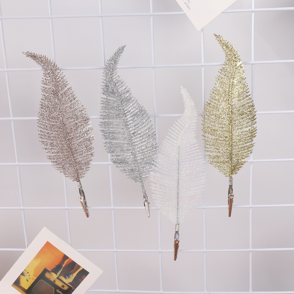 Set 6 nhánh lá vàng giả lấp lánh trang trí nhà cửa dịp năm mới