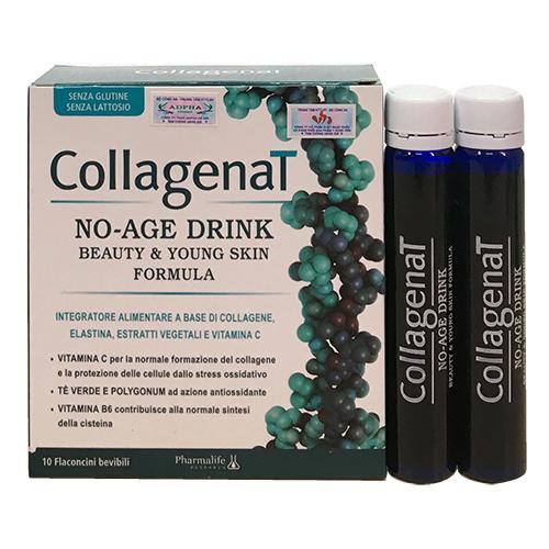 Pharmalife Thực Phẩm Bổ Sung Collagen Cao Cấp Châu Âu, Trẻ Hóa Da Collagenat No-Age 10 ống x 25ml