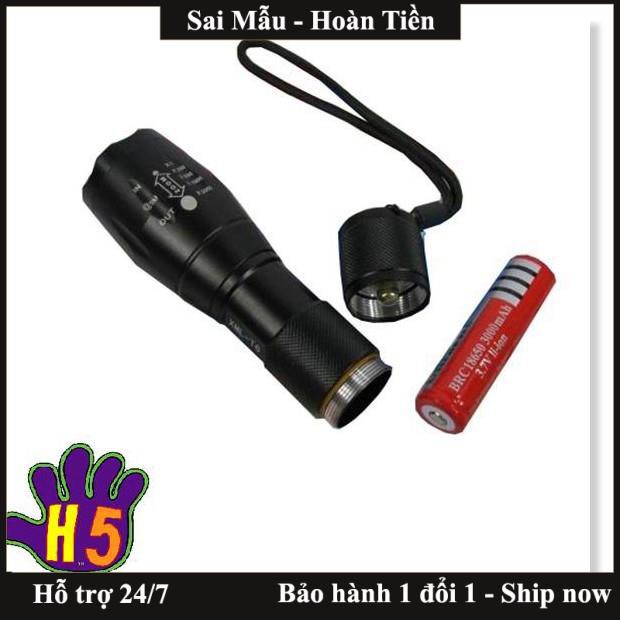 ✔️Đèn pin siêu sáng chống nước siêu sáng XML-16 cao cấp - Tặng kèm ngay 1 Pin, 1 Đốc sạc, 1 đốc - Freeship - Bảo hành