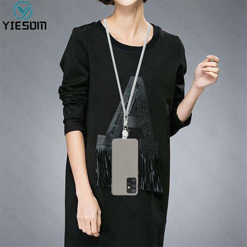 Ốp Điện Thoại TPU Mềm Màu Kẹo Có Dây Đeo Cổ Cho Samsung A72 A52 A32