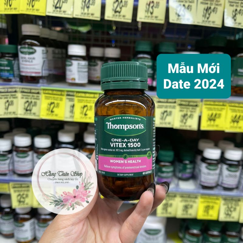 (Đủ bill) Điều Hòa Nội Tiết, Kinh Nguyệt Thompson Vitex 1500mg 60v