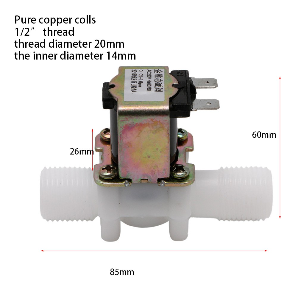 Van điện tử từ tính AC220V N/C 1/2" điều chỉnh lưu lượng nước/khí đầu vào