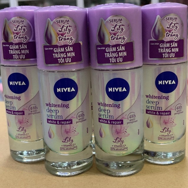 Lăn ngăn mùi NIVEA serum giúp dưỡng trắng chuyên sâu hương hoa Lily ( mầu tím )