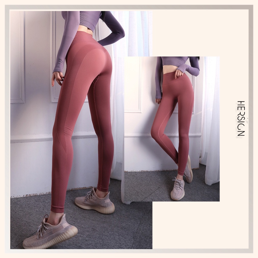 QUẦN TẬP GYM NỮ QUẦN TẬP YOGA NỮ LEGGING THỂ THAO DỆT TRƠN HERSIGN-LEGGING14