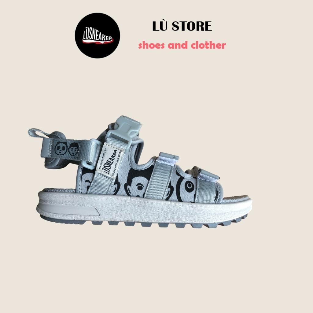 Sandal nữ, nam [Lù Store] Dép quai hậu, xăng đan 3 quai hai màu đen kem size 36-43 hàng VNXK