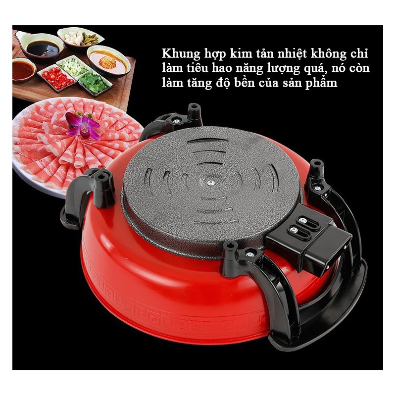 Nồi lẩu điện 2 ngăn Mishio MK112 5L - Hàng chính hãng