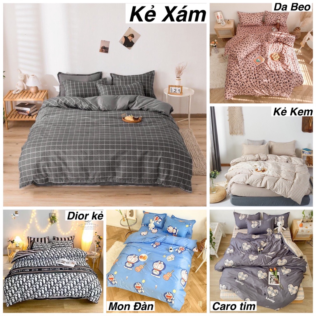 Miễn Phí May ga phủ nhắn tin shop 👉 Bộ 4 Món Vỏ Chăn Ga Gối Coton poly nhập khẩu cao cấp ( không kèm ruột )