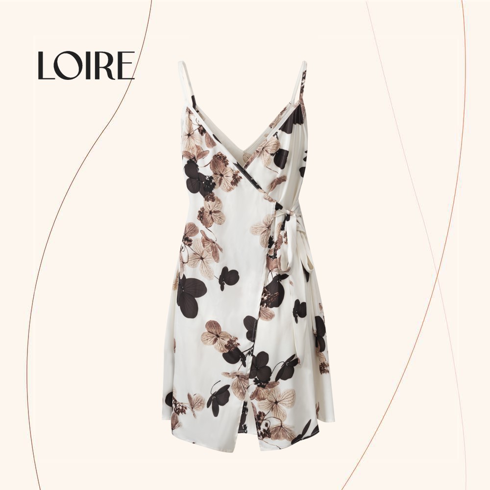 Váy Lụa 2 Dây Mềm Mại Đắp Chéo Buộc Eo Loirechic LSL08